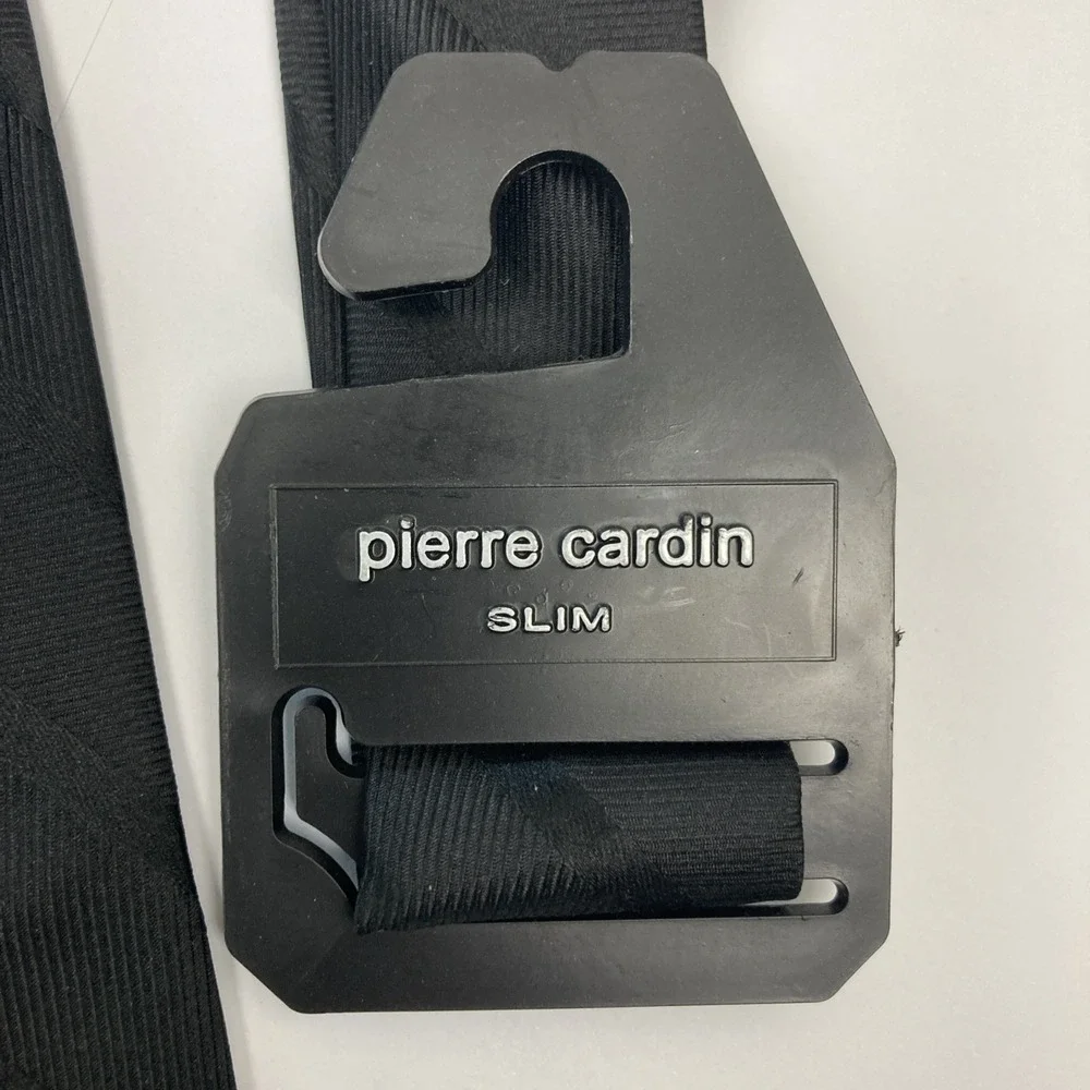 Pierre‎ Cardin Men's Silk Tie Striped Black 100%silk